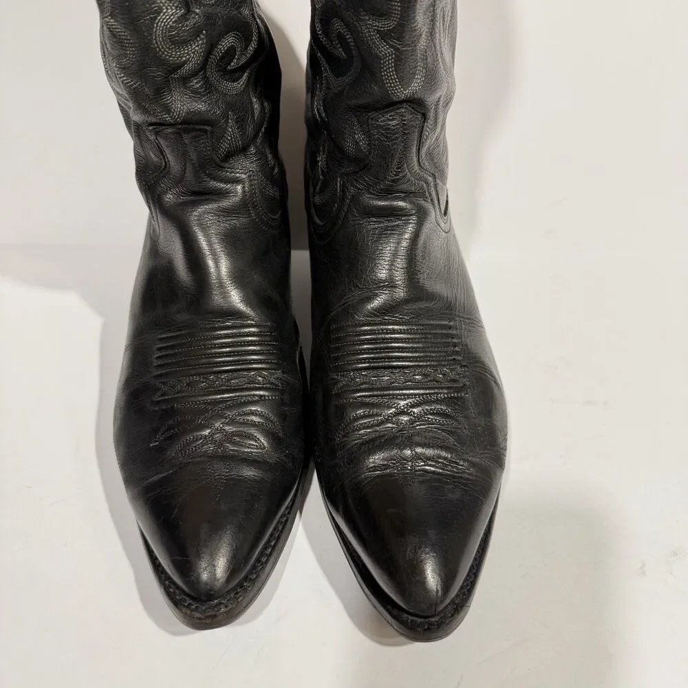 Dan Post Black Men's Size 10 D Pebble Grain Cowboy Boots